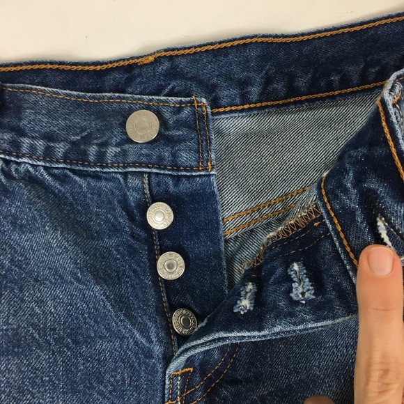 Levis 501 CT Cutoff Selvedge Jean Shorts Meas. 30" - Picture 2 of 10